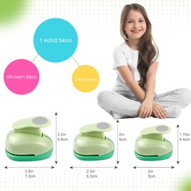 UCEC Circle Cutter, 3 Pcs Circle Punch, 2 + 1 + 5/8 Inch Craft Hole Punch, Paper Cutter for Crafting Hole Punch for Paper Crafting Card, Making Scrapbook Craft, DIY Office Supplies