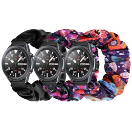 Puhuite Compatible with 16mm 18mm 20mm 22mm Watch Bands,Soft Cute Printed Elastic Cloth Wristband Quick Release Band Scrunchie Wristbands Replacement for Women