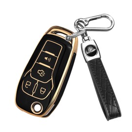 QBUC for Ford Key Fob Cover Soft TPU for Ford Fusion Key Fob Cover for 2021-2022 for Ford Bronco Flip Remote Key Fob