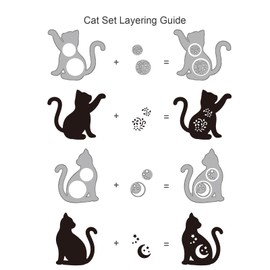 GLOBLELAND 1Set 13Pcs Flower Cat Cutting Dies for DIY Scrapbooking Metal Cat Kitty Die Cuts Embossing Stencils Template for Paper Card Making Decoration Album Craft Decor
