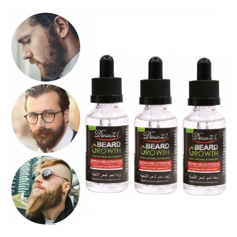 3 Aceites Crecimiento De Barba Cabello Bigote Super Efectivo