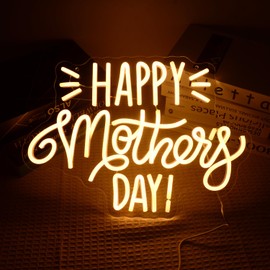 Happy Mother’s Day Neon Lights My Mother is Best Dear Mom letters LED Neon Signs Warm White Light Lamp as Gift for mom-mother’s day, mother’s birthday, wife's birthday, Christmas, Thanksgiving