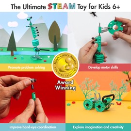The Off bits Stem Building Toys, Educativo construye tu Propio Robot Juguete para niños de 6 7 8 9+ años de Edad, niños y niñas, Kit de ingeniería de Juguetes de Tallo de Dinosaurio,Regalo de Vapor