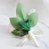 Handmade Wedding Boutonniere Artificial Rose White/Green/Ch