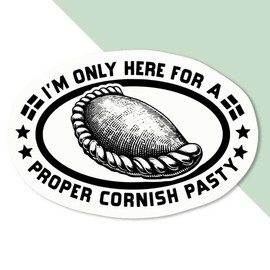 4 x Small 50mm 'Proper Cornish Pasty' Permanent Sticker Decals for Cars/Windows/Bins/Walls etc (DW00120976)