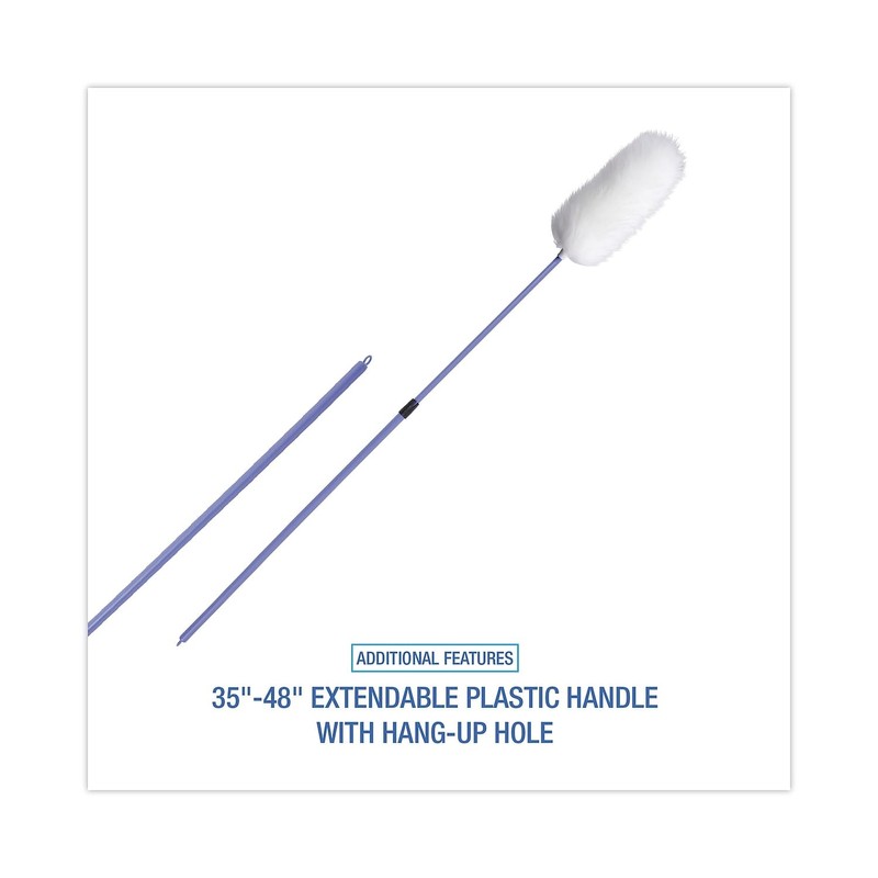 Boardwalk L3850 Lambswool Extendable Duster, Plastic Handle Extends 35" to