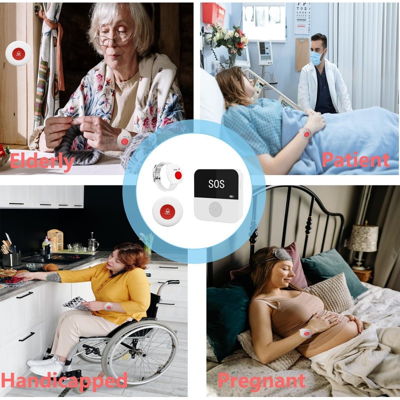 WiFi Caregiver Call Button System Smart App Alert Emergency Call