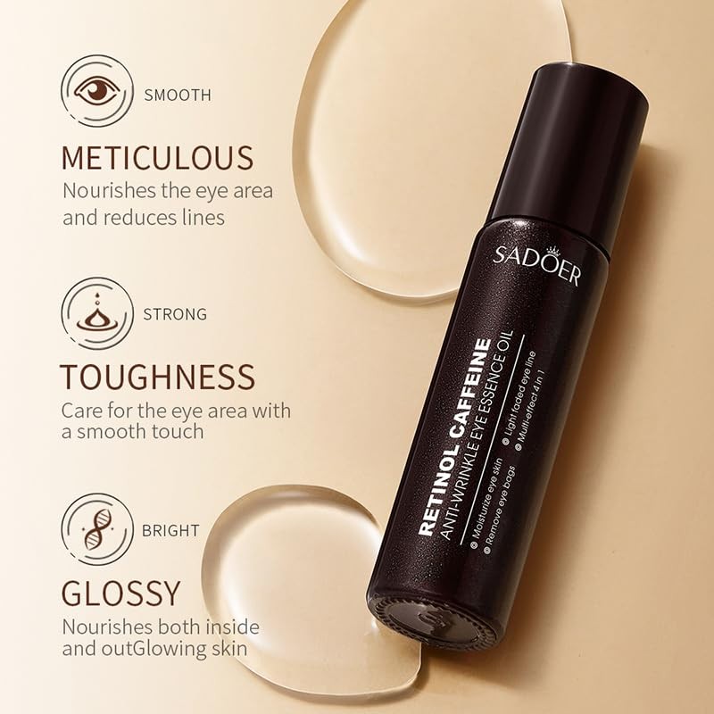 Retinol and Caffeine Anti-Wrinkle Eye Essence Oil, 8ml, with 360°