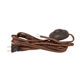 B&P Lamp® Brown Rayon Covered Parallel Cord Set with Foot Switch, SPT-2