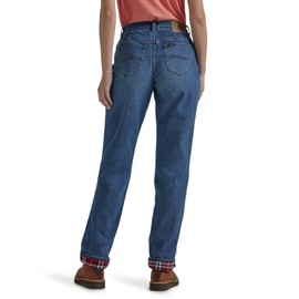 Lee Women's Relaxed Fit Straight Leg Jean, Fleece-Lined Snowy Dawn, 6