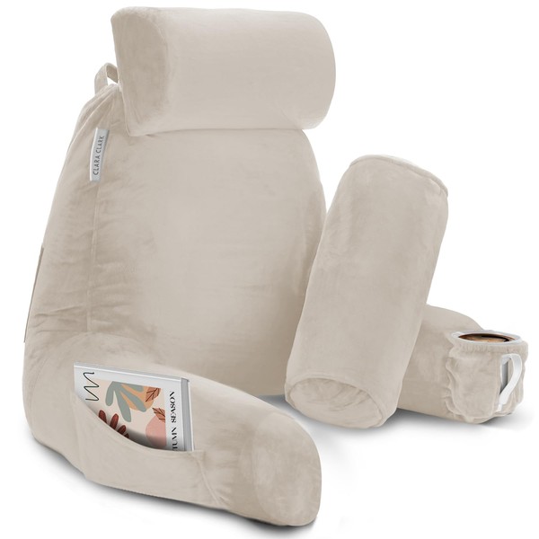 Clara Clark Reading Pillow with Shredded Memory Foam Includes 2