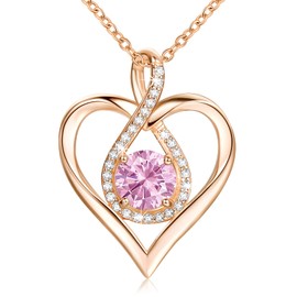 Silver Necklaces for Women 925 Sterling Silver Infinity Heart Love Diamond Pendant Neckalce Mother's Day Gift for Women friends, Sterling Silver, Cubic Zirconia