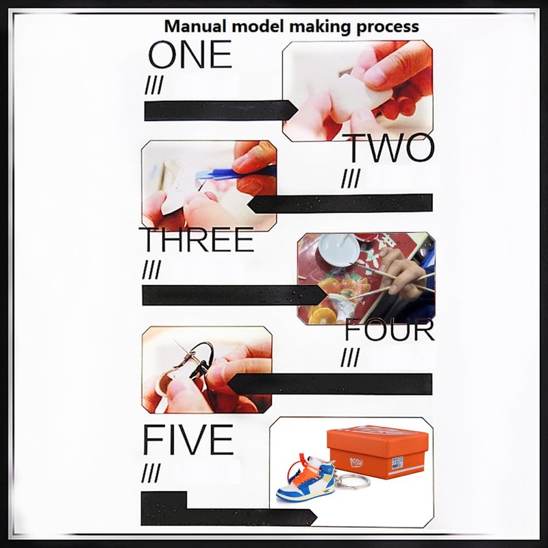 MPK ミニバスケットボールスニーカーキーチェーン 3Dステレオモデル 靴モデルペンダント 装飾 ギフトを送る 面白いガジェット, ホワイト, Small