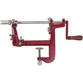 Fox Run 5761, Peladora de Manzanas con Base de Abrazadera, Descorazonador y Rebanador, Acero Inoxidable