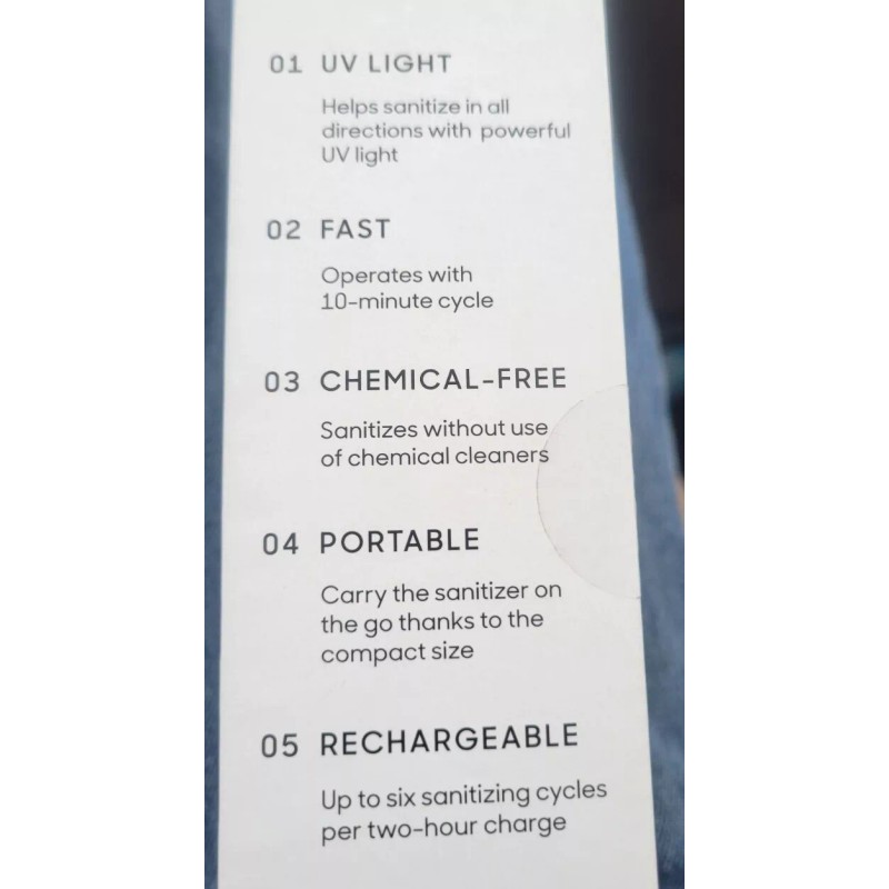SHARPER IMAGE UV PORTABLE LAMP Home and Car Sanitize Disinfectant