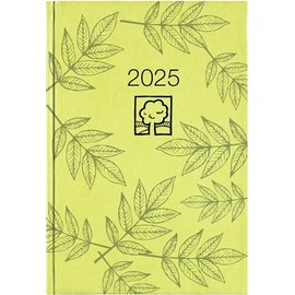 Zettler - Book Calendar 2025 Green, 14.5 x 21 cm, Pocket Calendar with 392 Pages in Cardboard Cover, 1 Day on 1 Page, Day and Week and Interest Counting, Blue Angel and German Calendar
