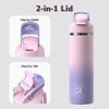 OISIZ Insulated Water Bottle 24 oz with 2-in-1 Straw and
