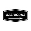 Fancy Restrooms Right Arrow Sign (Black) - Large 1 Pack
