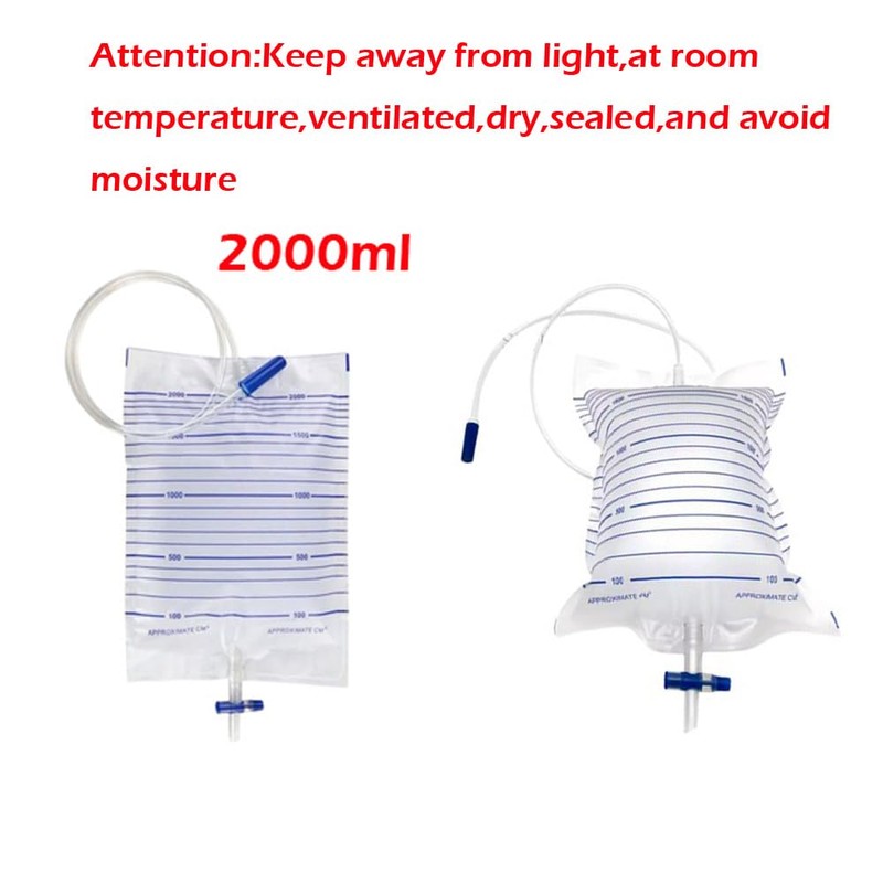 DeaHea 5 Pack Urinary Drainage Bag 2000ML Urine Bag with