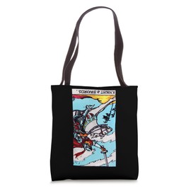 Knight of Swords Vintage Reversed Rider Waite Tarot Card Tote Bag