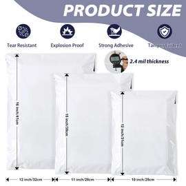 Oududianzi Poly Mailers Variety Size Pack, 30PCS Shipping Bags, Packaging Bags, Self-Seal Polymailers, Mailers Poly Bags, Assorted Shipping Envelopes for Small Business (10x12, 11x15, 12.5x16)