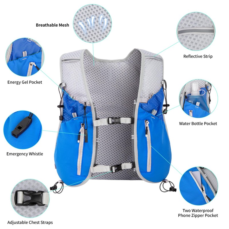 Hydration Running Vest for Women Men,Lightweight Breathable Reflective Hydration Pack