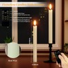 Rechargeable Flameless Taper Candles with Charging Station 6Pcs Real Wax