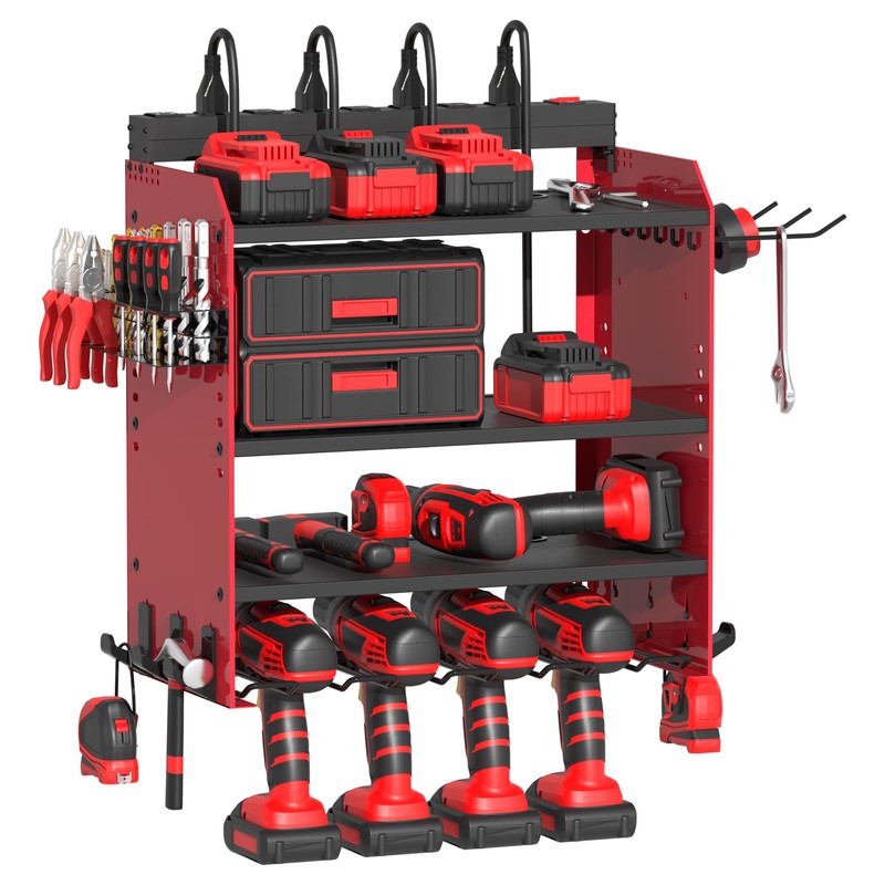 Power Tool Organizer Wall Mount with Charging Station, Garage 4