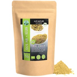 Organic Fennel Ground (250 g), Organic Fennel Powder, Fennel Seeds Ground from Controlled Organic Cultivation, Fennel Powder 100% Natural, No Additives, Fennel Seeds Organic Ground