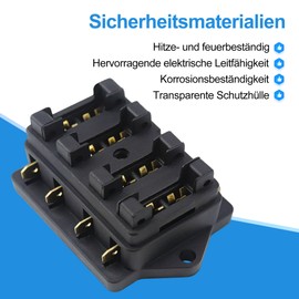 2 x Car Fuse Box Fuse Holder 4-Way 12 V Fuse Box with 4 Fuses 5A/10A/15A/20A for DC 12V/24V Car Boat Truck Van SUV Marine Vehicle