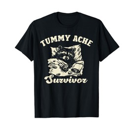 Vintage Tummy Ache Survivor Racoon Retro 90s Animal Lover T-Shirt