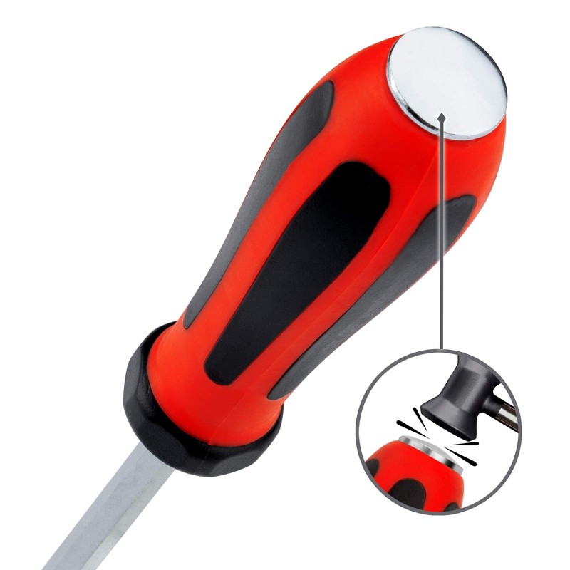 Jetech Striking Cap Go-Through Slotted Screwdriver, S2 Steel Flathead with