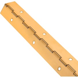 Gedotec Piano Tape for Screwing | Rolled Door Hinge | Brass Plated Steel | Screw-On Tape 1750 x 32 mm | Stabilo | Furniture Hinge Drilled | 1 Piece - Rod Hinge
