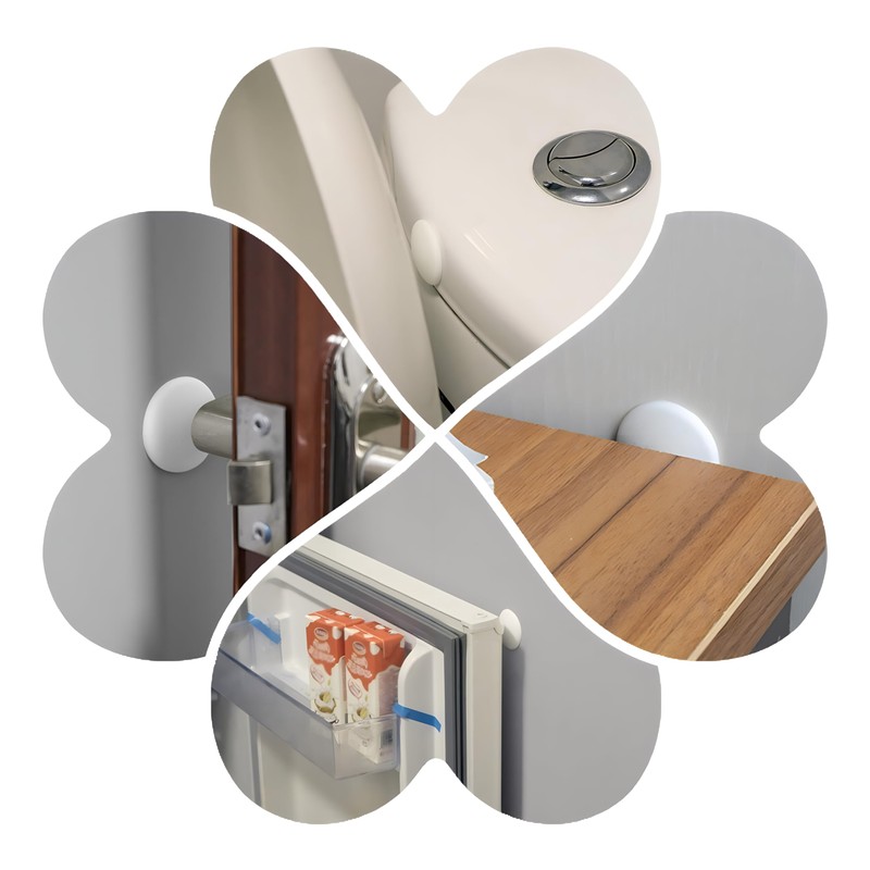 Wall Protectors from Door Knobs-Efbock White Silicone Door Stoppers Wall