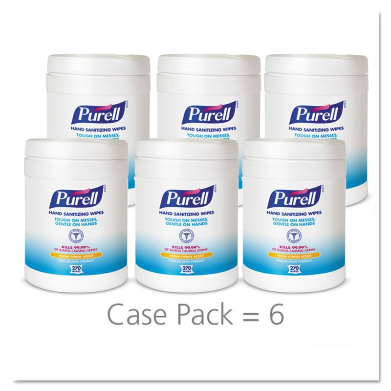 PURELL 911306CT Purell Sanitizing Wipes,270/CT, White