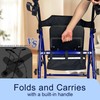 Foldable Rollator Walker with Seat for Seniors, All-Terrain Wheels, 350lb