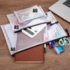 Heveer Document Bag with Zip, A6 Mesh Zip Bag, Waterproof