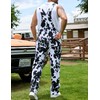 YXLUOKY Cow Print Overalls for Men Animal Pants Fall Jumpsuit