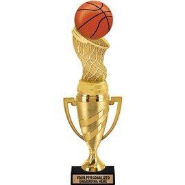 Crown Awards Basketball Trophy, 14" Gold Cup Colorific Basketball Trophies with Free Personalization, 10 Pack Prime