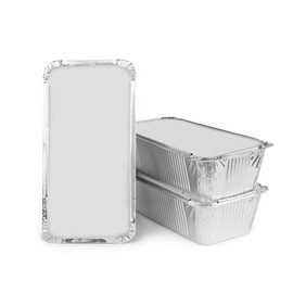 Aluminum Foil Food Storage Containers with Lids Pack of 200 - No6a (197 x 105 x 49mm), Mini Loaf Pans, Oven Trays - Food Container for Meal Prep, Takeaway, Roasting, and Airfryer Cooking