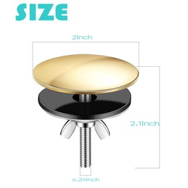 2 Inch Kitchen Sink Hole Cover,Gold Stainless Steel Faucet Hole Cover,Kitchen Sink Tap Hole Plate Stopper Cover Blanking Metal Plug