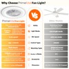 PrimeMall Bladeless Ceiling Fan with Light and Remote Control 22"