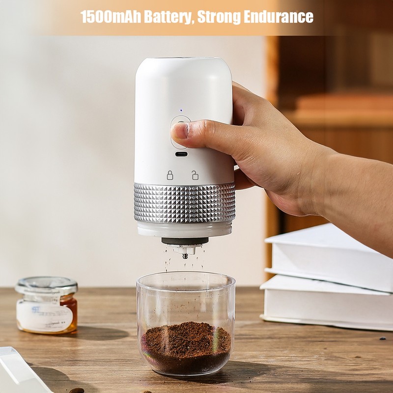 Portable Electric Burr Coffee Grinder 13W 200ml USB Rechargeable Adjustable