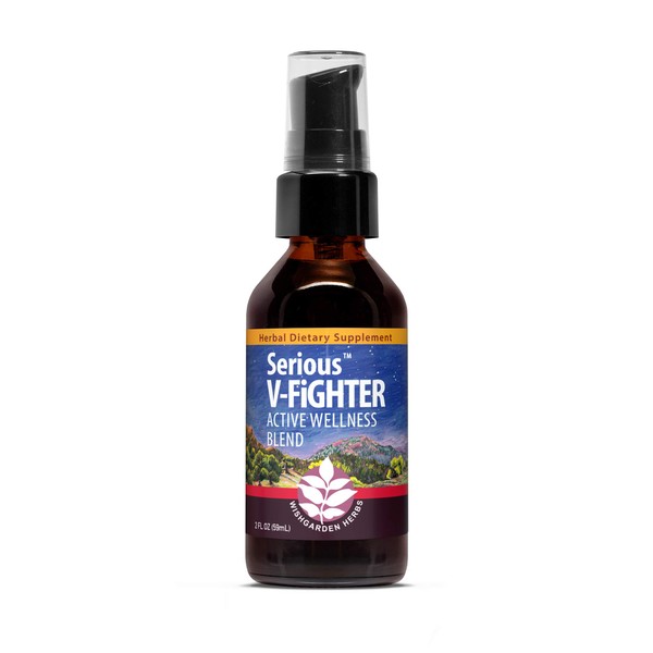 WishGarden Herbs Serious V-Fighter - Herbal Respiratory Immune Activator, Soothes Irritated Lungs and Support for Discomforts Related to Body Aches and Fever, Respiratory Response Tincture (2oz)