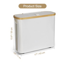 ORGMASTER Toilet Paper Basket with Lid, Free-Standing Toilet Paper Holder and Organizer for Bathroom, Large Capacity Storage for up to 9 Mega Rolls, 17"x 6.8"x13.9", White