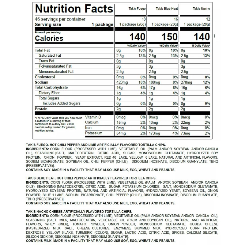 Takis Hero Variety Pack Tortilla Chips, 1 Ounce (Pack of