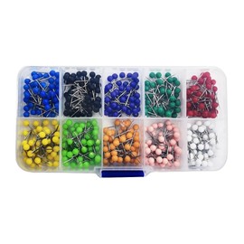GSHLLO 500 Pcs 15mm Fabric Quilting Pins Large Head Sewing Pins Big Ball Head Straight Pins Round Head Push Pins Plastic Ball Thumb Tacks Decorative Map Pins for Photos Crafts Multicolor