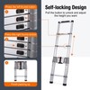 Telescoping Ladder 14 FT, Aluminum Lightweight Extension Ladder Up to