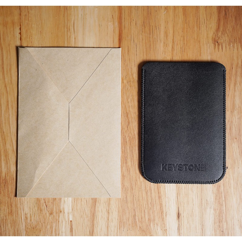 Keystone Crypto Hardware Wallet Pouch, Black PU Leather Case, Premium