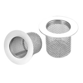 Shower Drain Hair Catcher, Shower Drain Basket, Easy to Clean Stainless Steel Mesh Hair Trap, Reusable Anti-Clog Drain Strainer Filter for Bathroom Sink, Shower & Tub, Fits 2-Inch Inner Diameter Holes